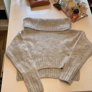 Off the shoulder cropped sweater